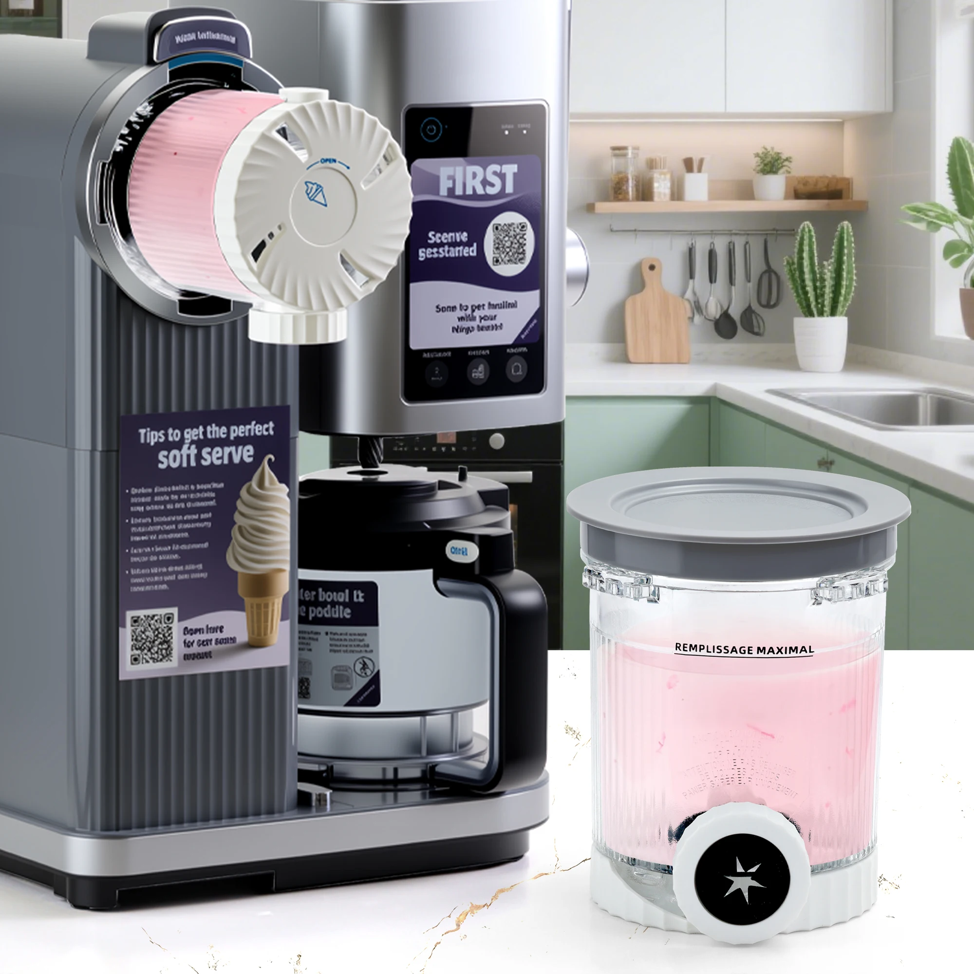 حاويات كريمية لآيس كريم نينجا دوامة، قطعة واحدة من...