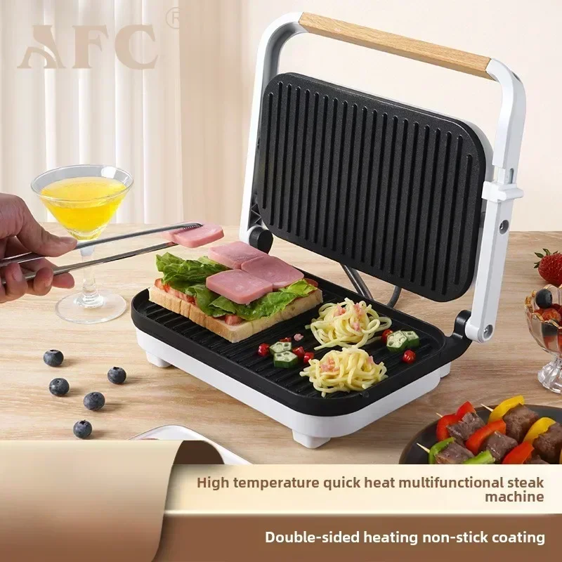 EU New Portable Mini Easy to Clean Breakfast Maker Stainless steel Electric Frying Machine Sandwich Steak Maker For Household