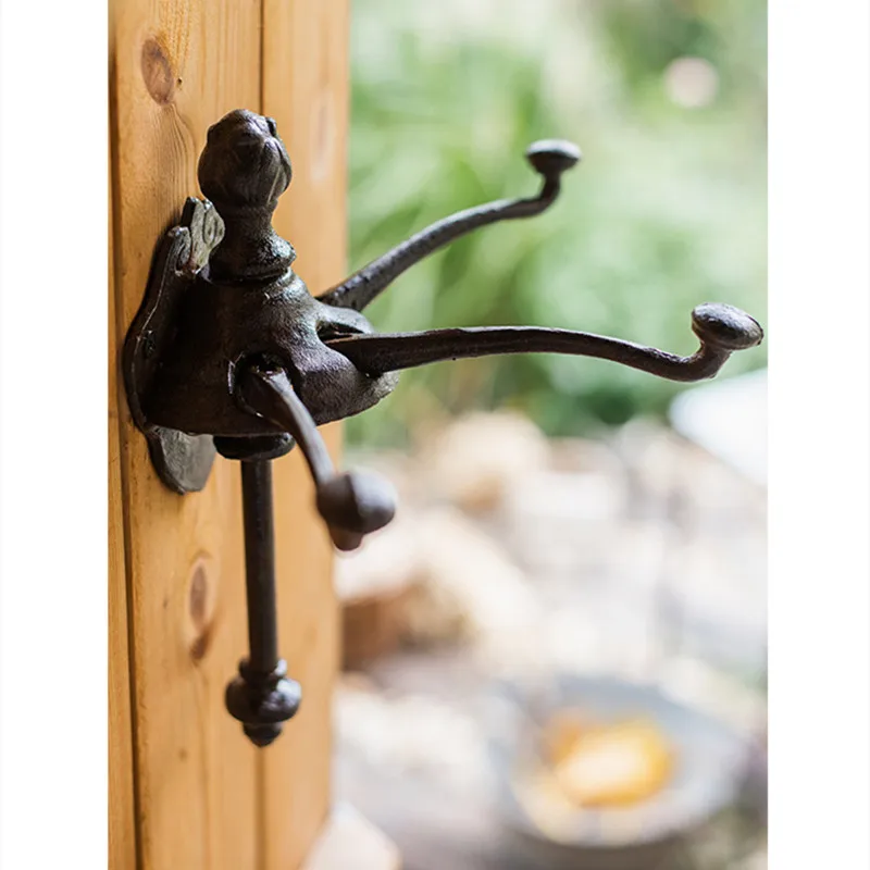 

European style cast iron multifunctional hook Folding multi-claw hook key coat and hat hooks up creative crafts Home Decorations