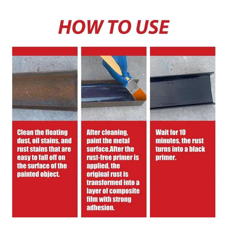 Rust Paint UV Resistant Rust Remover For Metal Automobile Water-Based With Brush Anti-Rust