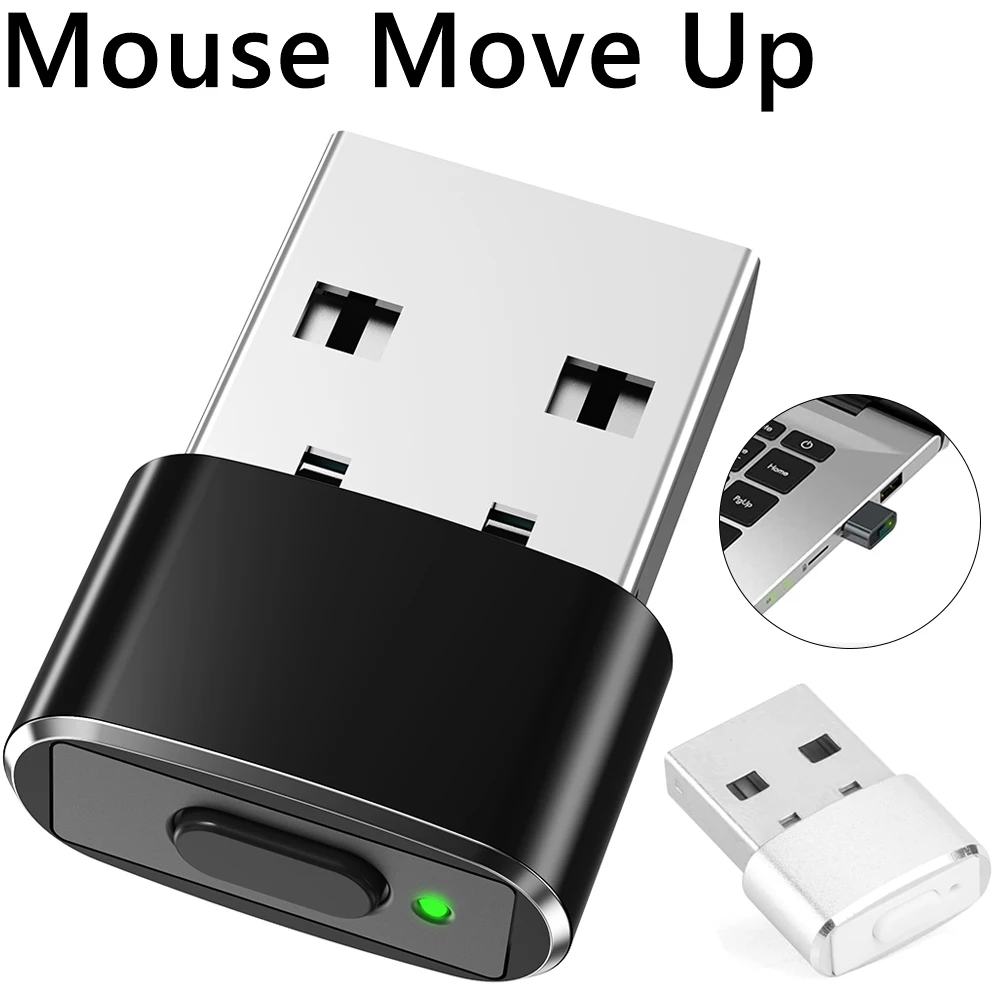 Mouse Jiggler Undetectable Automatic Mover USB Port Undetectable Automatic Shaker Keeps Computer Awake Simulate for PC Laptop