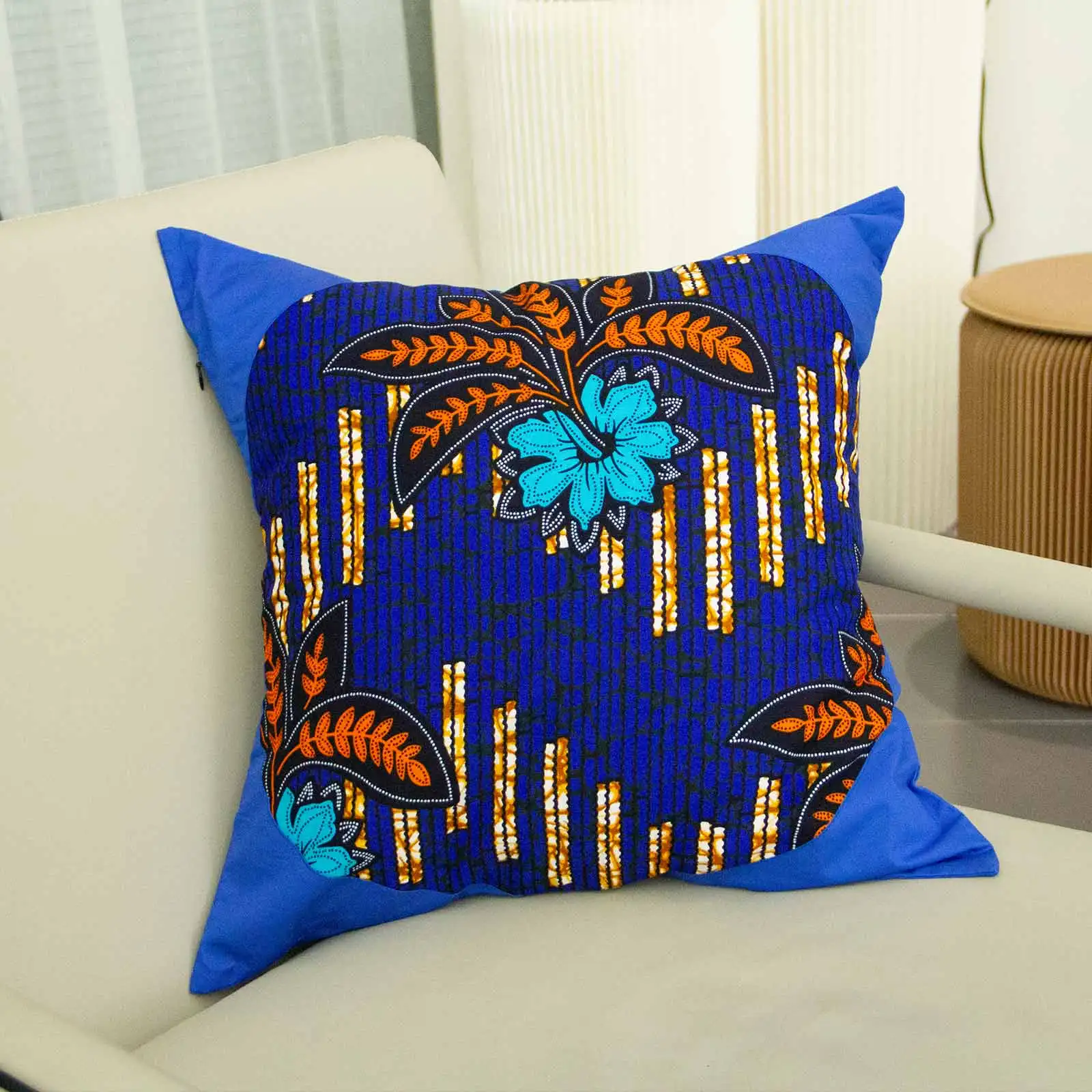African Wax Fabric Sofa Decorative Cushion Cover Pillow Pillowcase Pure Cotton Ankara 45*45 Throw Pillow Home Decor Pillowcover