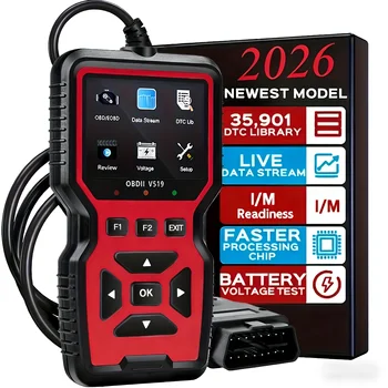Strumento Diagnostico Professionale OBD2, Alimentato via USB, Lettore di Codici, Tester Batteria, Stato di Prontezza I/M, Cancellatore di Codici