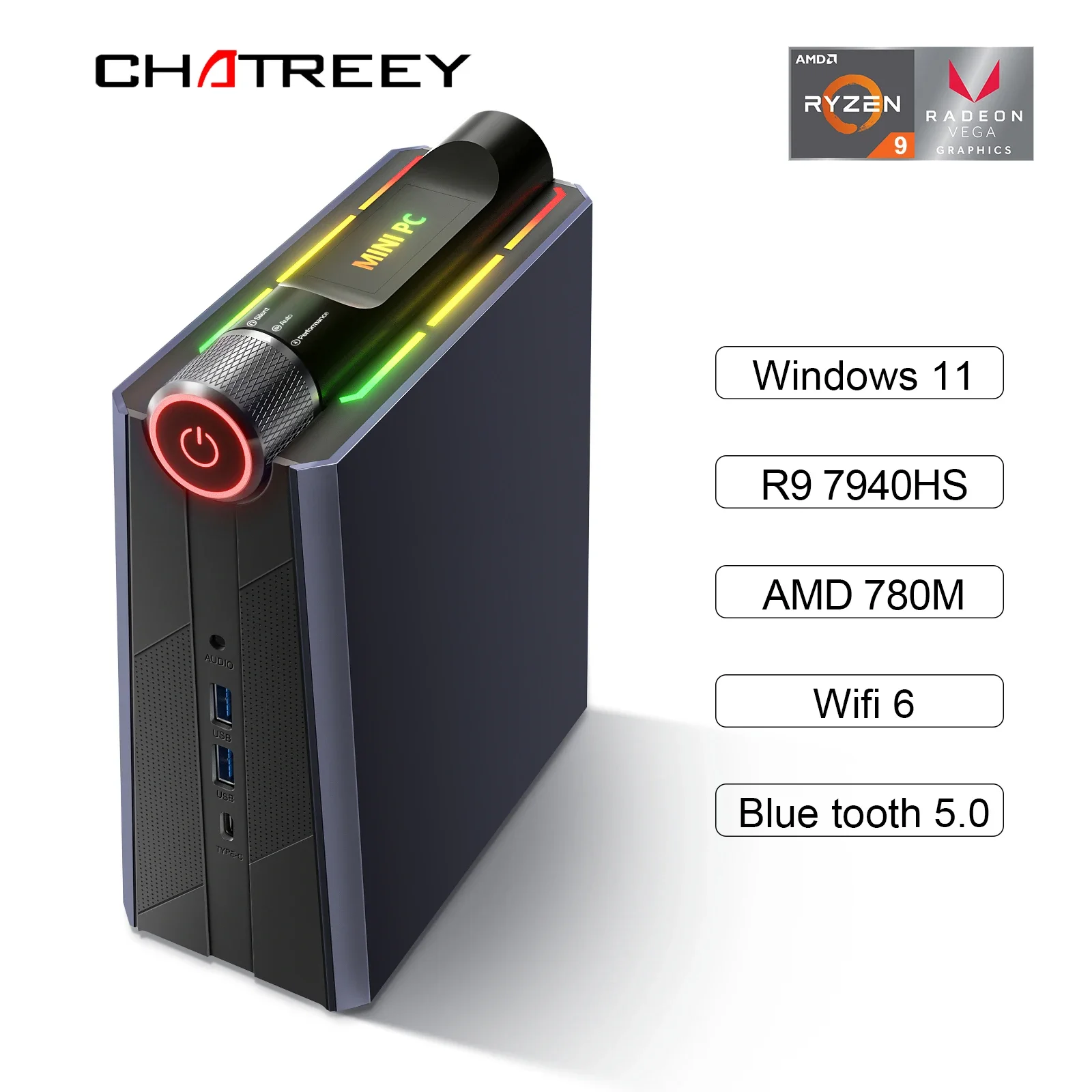 AMD Ryzen 9 7940HS 780M R7 7735HS 680M Chatreey AM08 Mini PC Gaming Desktop  Computer Dual m.2 SSD Wifi6 BT 5.2 - AliExpress