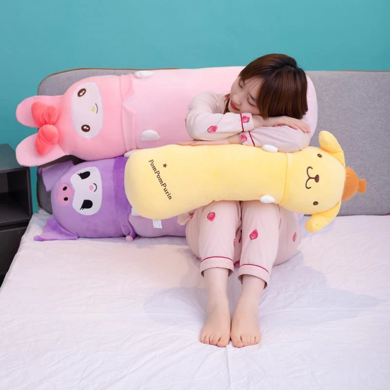 

Miniso цилиндрическая длинная подушка Cinnamoroll My Melody милый мягкий плюшевый Bed с цилиндрической подушкой детская Успокаивающая игрушка подарок