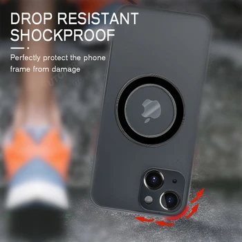 Luxuriöse Matte Magnetische MagSafe-Hülle mit Kabelloser Ladefunktion für iPhone 15, 14, 13, 12, 11 Pro Max, Mini, Plus, XS Max, XR, X – Robuste Schutzhülle