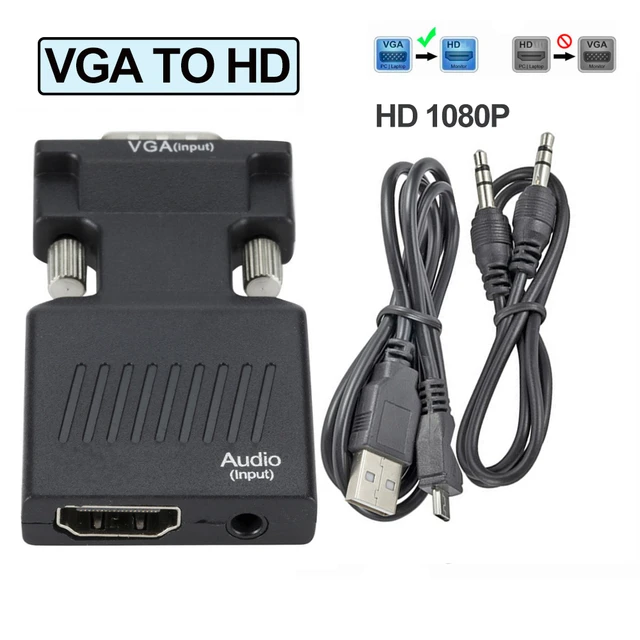 Cheap HD 1080P Adapter VGA To HDMI/HDMI To VGA Converter HDMI Female To VGA  Male Converter With Audio For PC Laptop To HDTV Projector