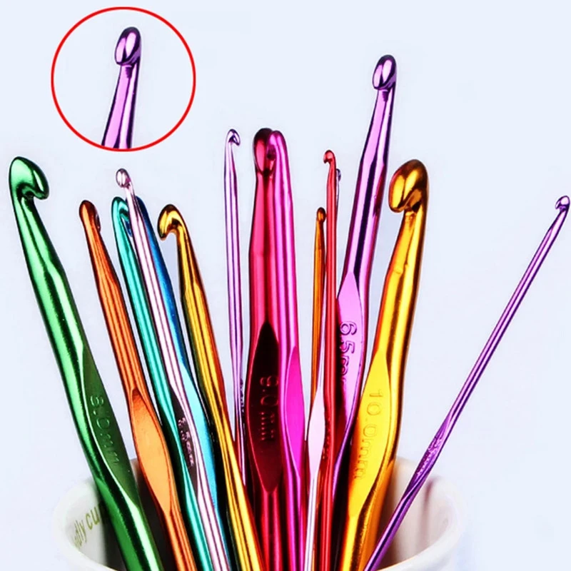 Crochet Hooks Kits with Storage Bag Soft Handle Crochet Needles Yarn Weave Knitting Needles Set DIY Weaving Tool 1set