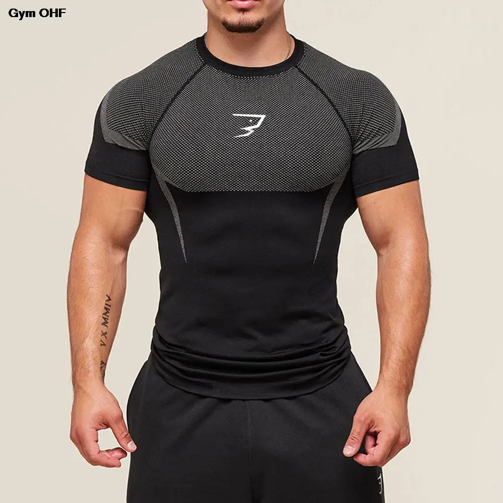 Nuove magliette da bodybuilding da uomo, aderenti, traspiranti, ad asciugatura rapida, per lo sport, estive - immagine 6