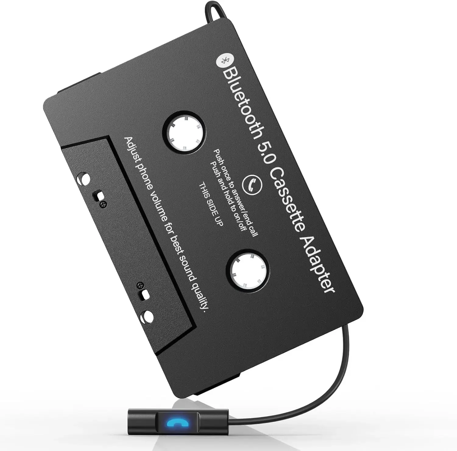 Car Cassette Audio Aux Adapter Bluetooth 5.0 Cassette for Listening to Mobile Music and Car Voice Hands-Free Calling