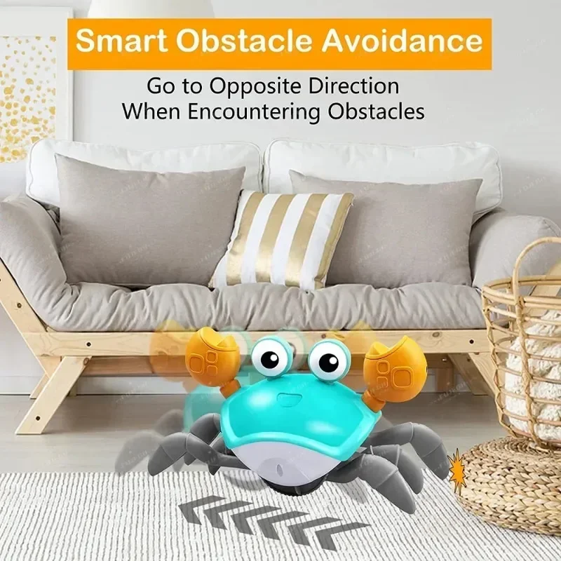 Dancing Crab Run Away Toy for Babies Crawling Interactive Escape Crabs Sensing Toys Baby Birthday Gifts with Music Toddle Box 2