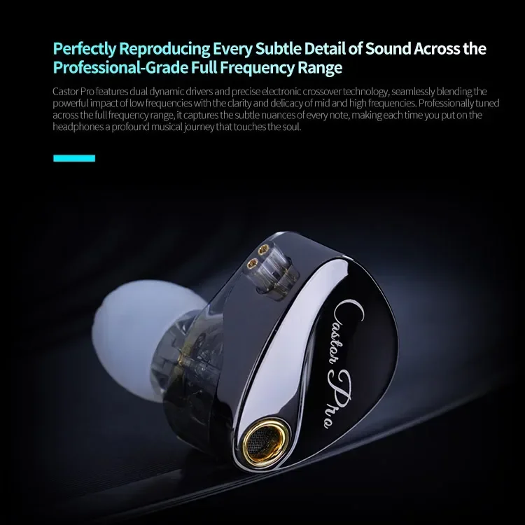 KZ Castor PRO in Ear Earphones Dynamic High-end Tunable Earbuds HiFi Sound Quality Bass Headsets Music Game Headphones IEMs