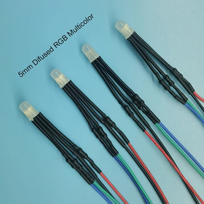 Diodo A Emissione LED RGB 5 Mm 12 V 20 Cm Preriempito Anodo - Foto 7