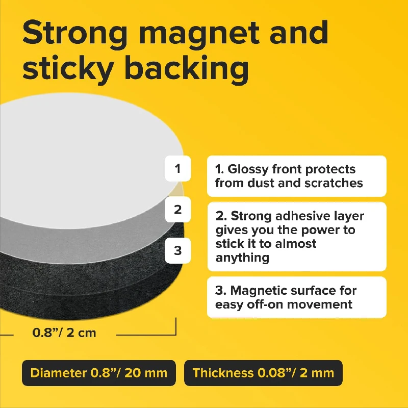Magnetic Dots-Self Adhesive Magnet Dots Classroom Flexible Sticky Magnets with Adhesive Backing Magnets For Fridge Strong Magnet Magnetic Assembly Toy Magnetic Alphabet Toys