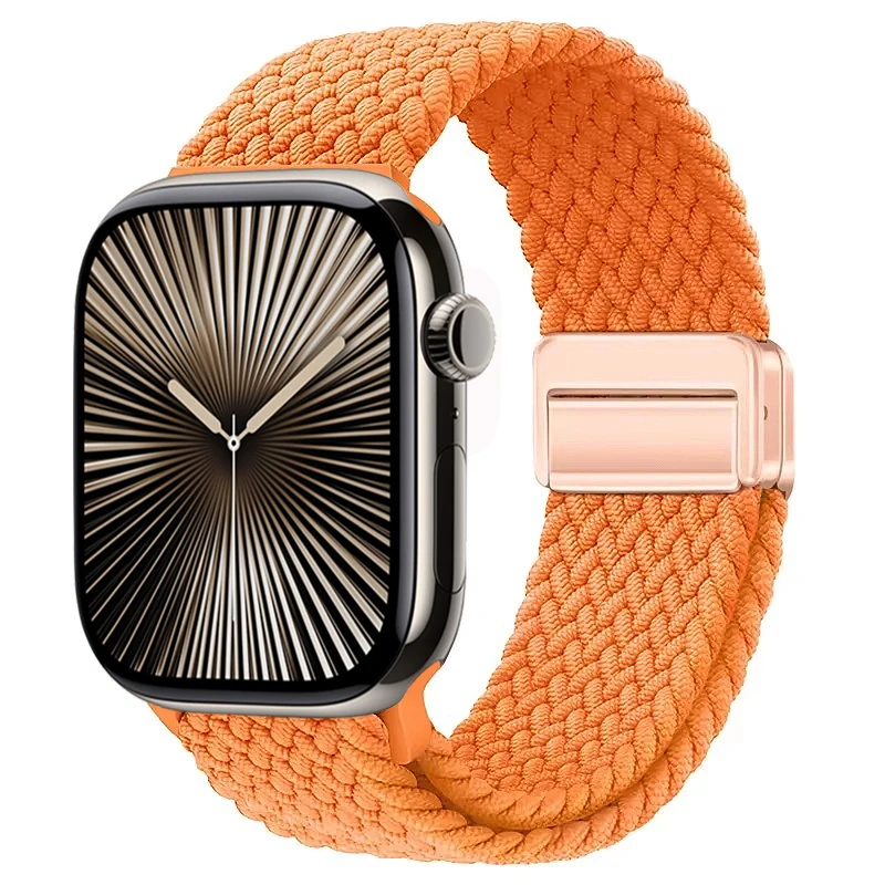 Nylon Braided Magnetic Loop Strap with Metal Accents