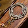 Tibetan Return 108 Buddhist Prayer Beads Multi-circle Bracelet Ox Bone Three-way Agate Material Accessories necklace 1