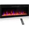 Electric Fireplace, Heater with Adjustable Flame Color and Brightness, Touch Screen, Recessed & Wall Mounted Electric Fireplaces 6