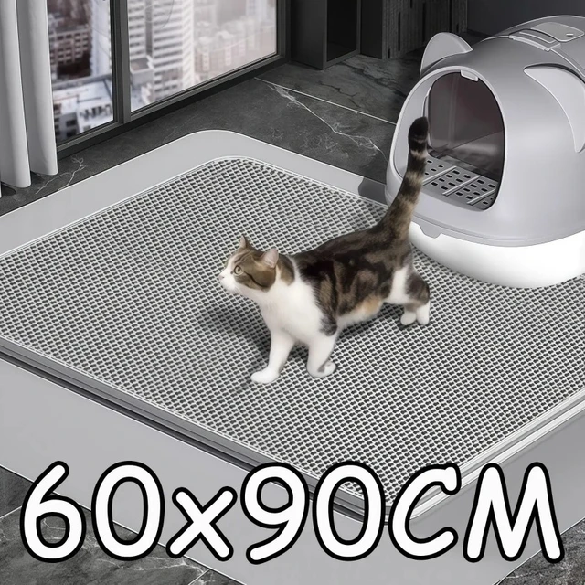 90CMX60CM Cat Litter Mat Waterproof Double Layer Pet Litter Box Mat Pet Toilet Cat Mat Nonslip Sand Cat Washable Pet Clean