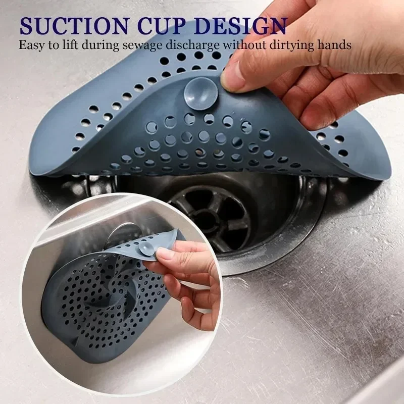 Shower Drain Hair Catcher Drain Cover Bathroom Tub with Suction Cup 5.9 Inches Silicone Sink Strainer Suit for Bathtub, Kitchen 4
