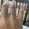 YILUOCD Stainless Steel Pentacle Ring Geometric Pentagram Ring for Women Wicca Protection Amulet Hollow Star Christmas Jewelry 4
