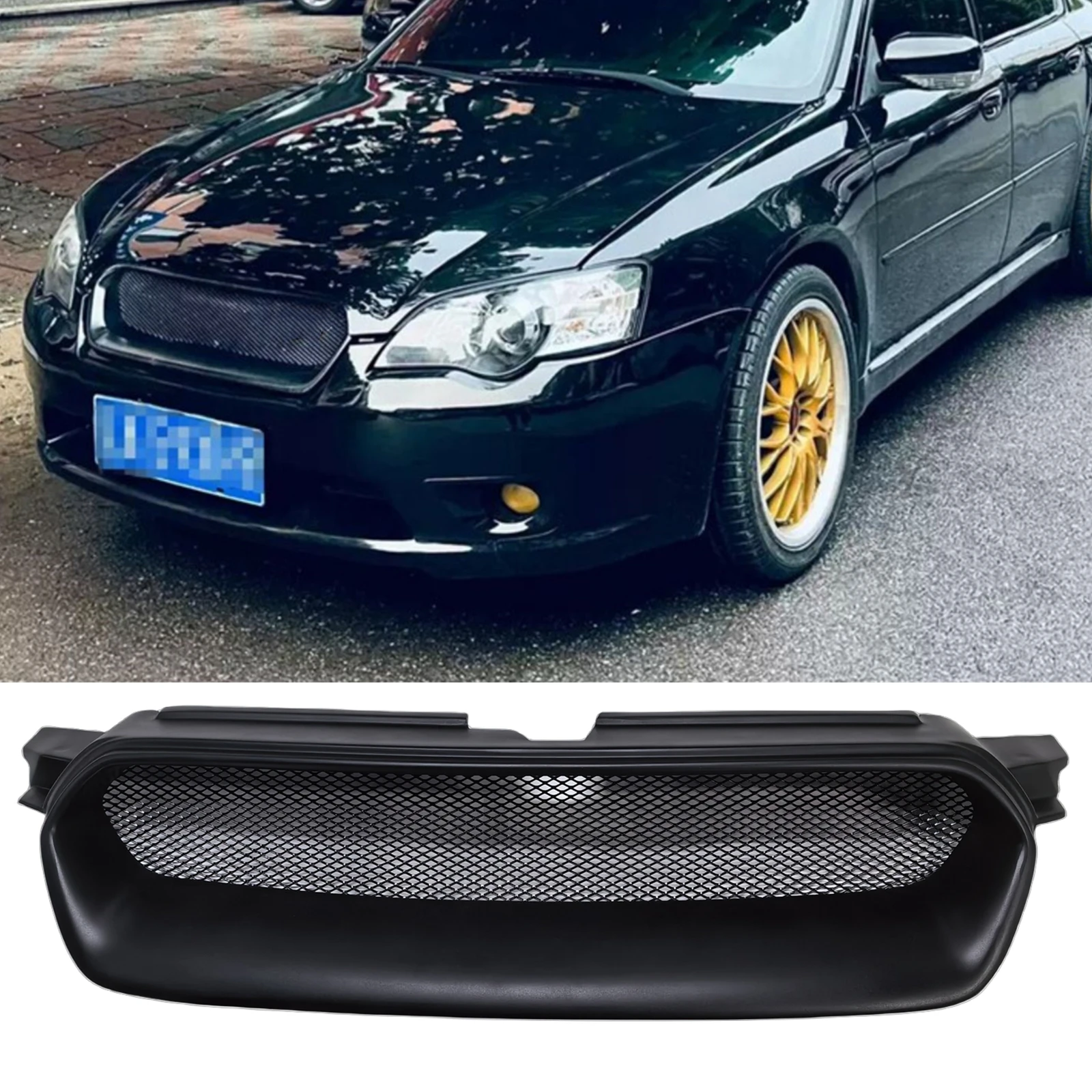 

Racing Grill Front Grille For Subaru Legacy BP5 BL5 BL BP STi JDM 2003 2004 2005 Fiberglass/Carbon Fiber Upper Bumper Hood Mesh