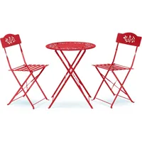 Indoor/Outdoor 3-Piece Bistro Set Folding Table and Chairs Patio Seating 1