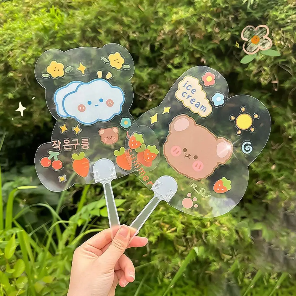 DIY Transparent Hand Fans Creative Portable Handicrafts DIY Blank Fan Cute Graffiti Fan Supplies portable fan hand fan