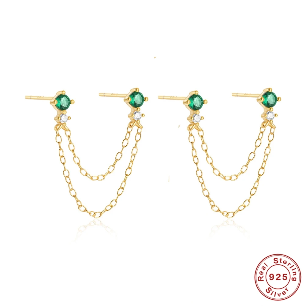 925 Sterling Silver Inlaid Zircon Earrings main image 0
