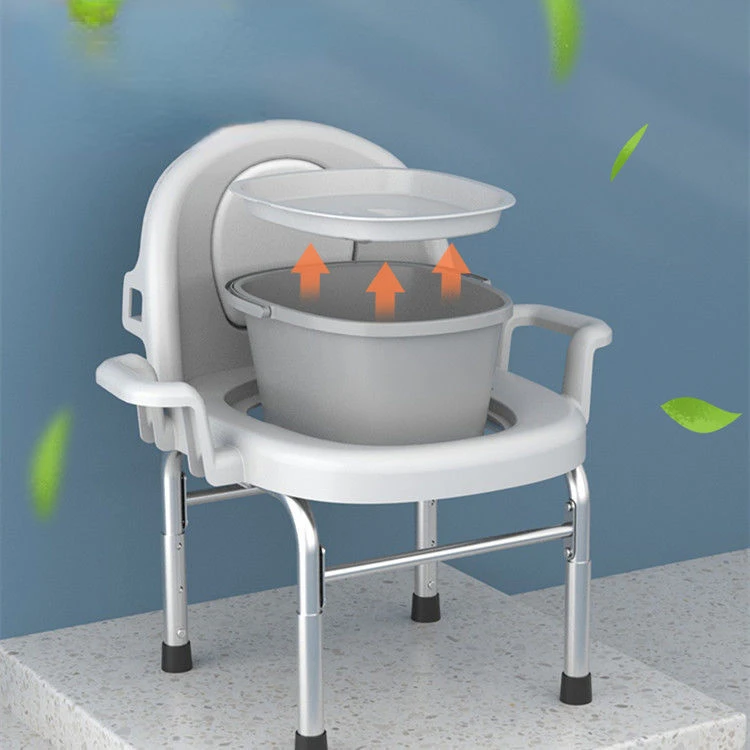 Safety Armrests Elderly Commode Chairs, Portable Toilet Chair for Disabled People Aids, Household Toilet Stool Squat Toilet Seat 2