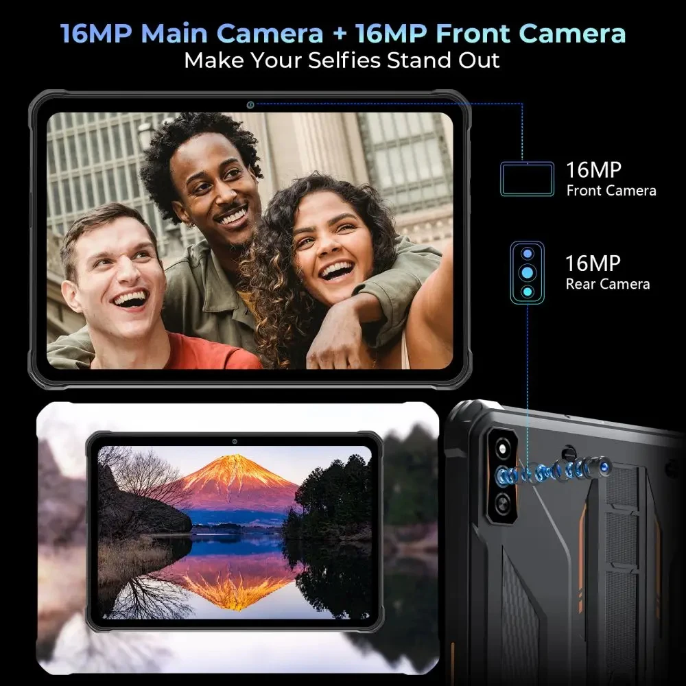 HOTWAV R7 Rugged Tablets Android 13 15600mAh Battery Pad 10.1'' HD+ 12GB(6+6) 256GB OTG Reverse Charge Tablet PC Global Version