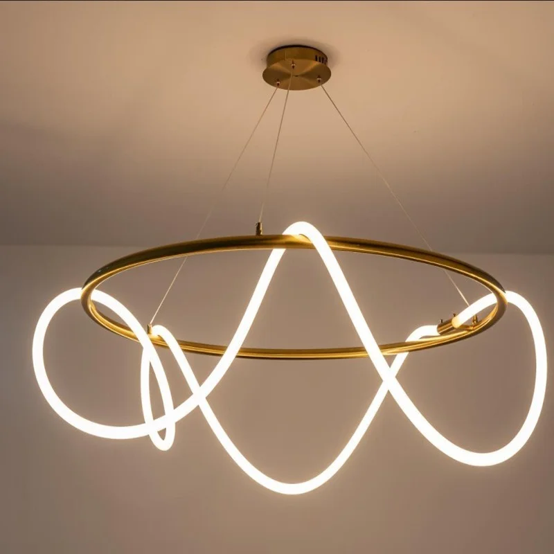 

Minimalist Modern Led Chandelier Lighting DIY Silicone Conduit Hose Pendant Lights for Living Room Bedroom Kitchen Hanging Lamp
