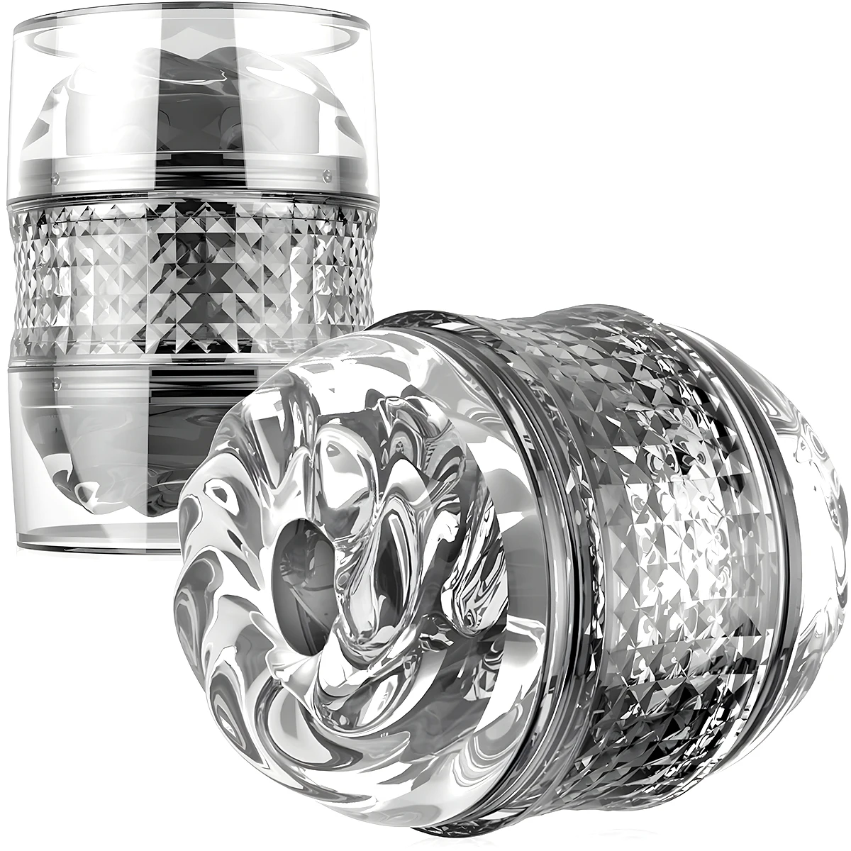 Double headed transparent Masturbation Sex Machines Realistic Vagina Real Pussy Blowjob Erotic Masturbators Cup Sex Toys for Men