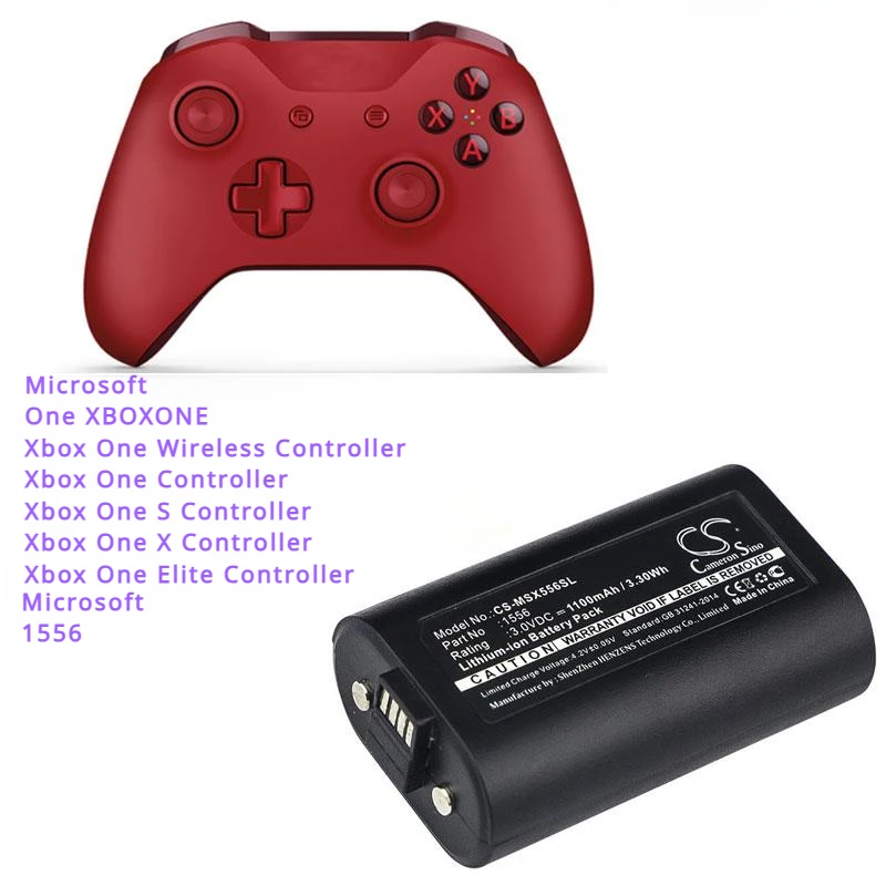 Batteria 1100Mah 1556 Per Microsoft One Xboxone, Xbox Un Controller Wireless, Xbox Uno