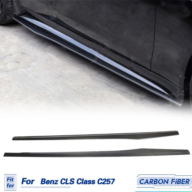 

Car Side Skirts Carbon Fiber For Mercedes Benz CLS Class C257 Sport AMG 2018 2019 Racing Door Side Skirts Extensions Lip Aprons