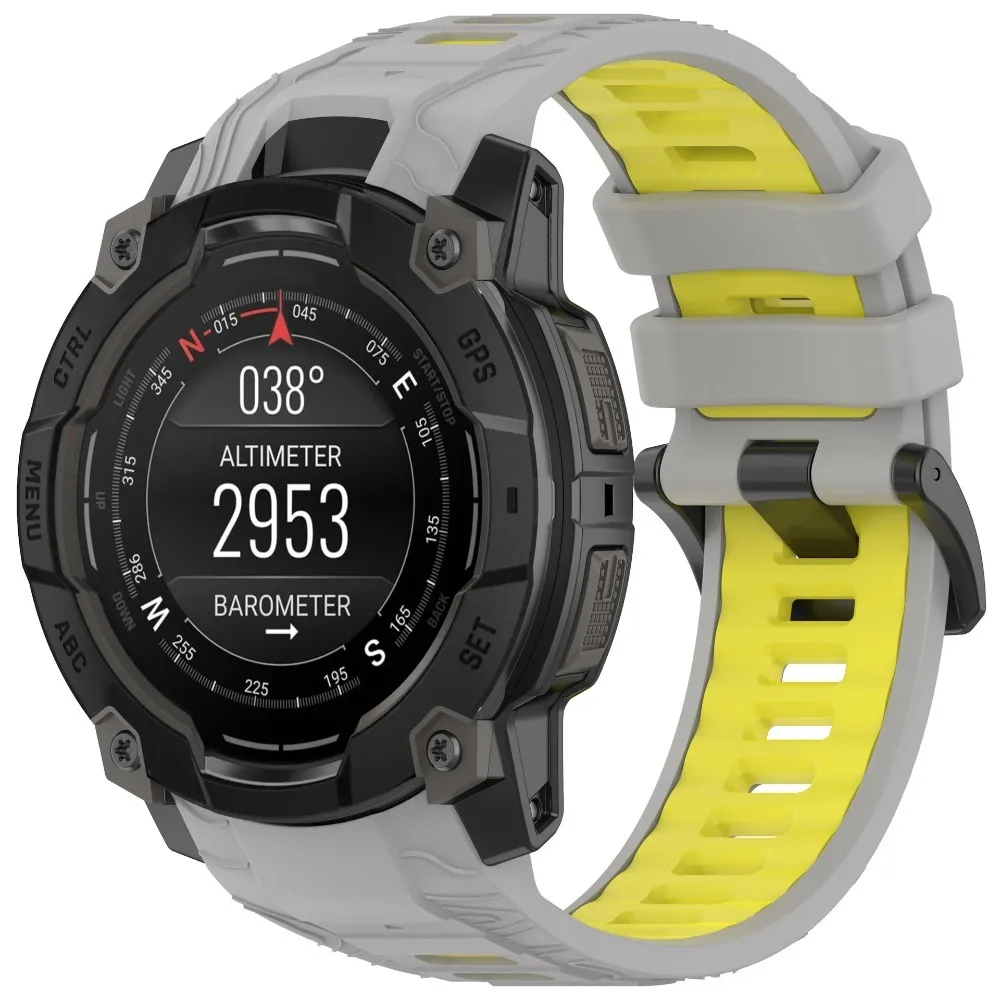 Two-Tone Soft Silicone Sports Strap – Comfortable Band for Garmin Instinct