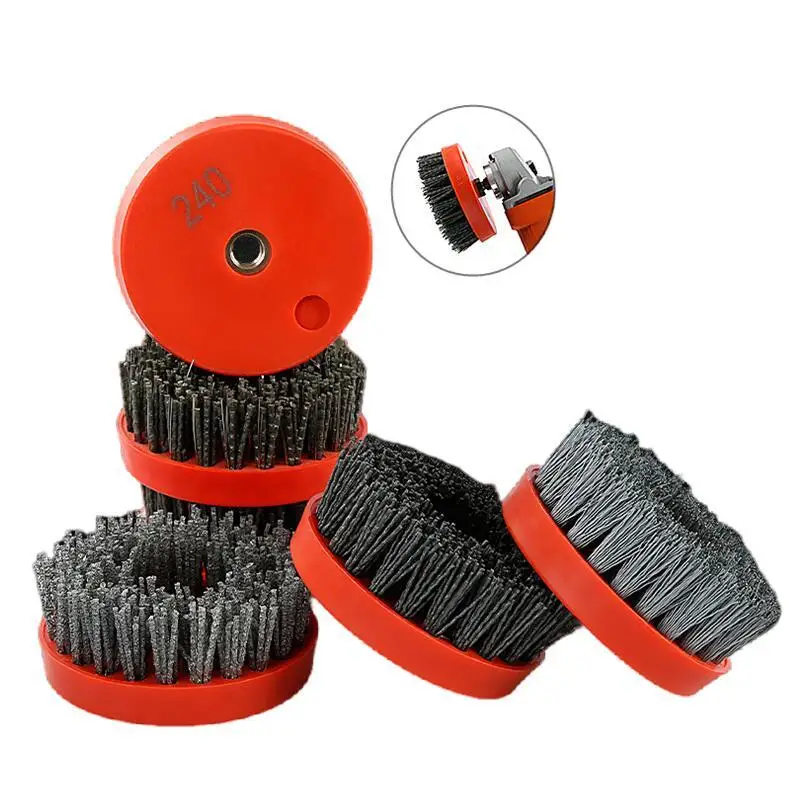 1 Stück 4 Zoll 110mm Schleifbürste aus Nylon für Stein, Marmor, Granit, Metall, Holz, Polieren, Reinigen, Antiquieren