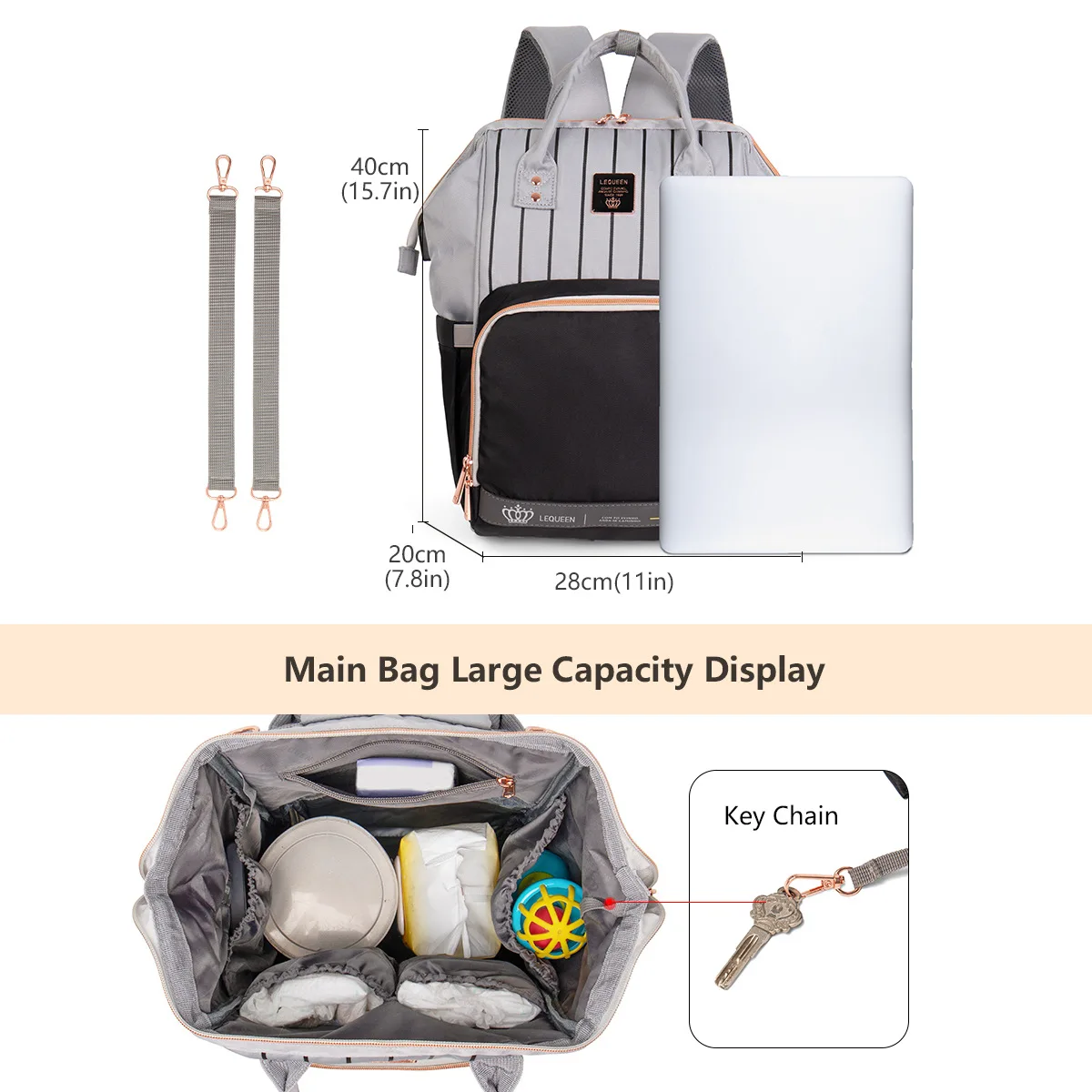 LEQUEEN Waterproof Diaper Backpack Bag Maternity USB Nursing Bag Universal Large Woman Travel Baby Organizer Stroller Bags 6