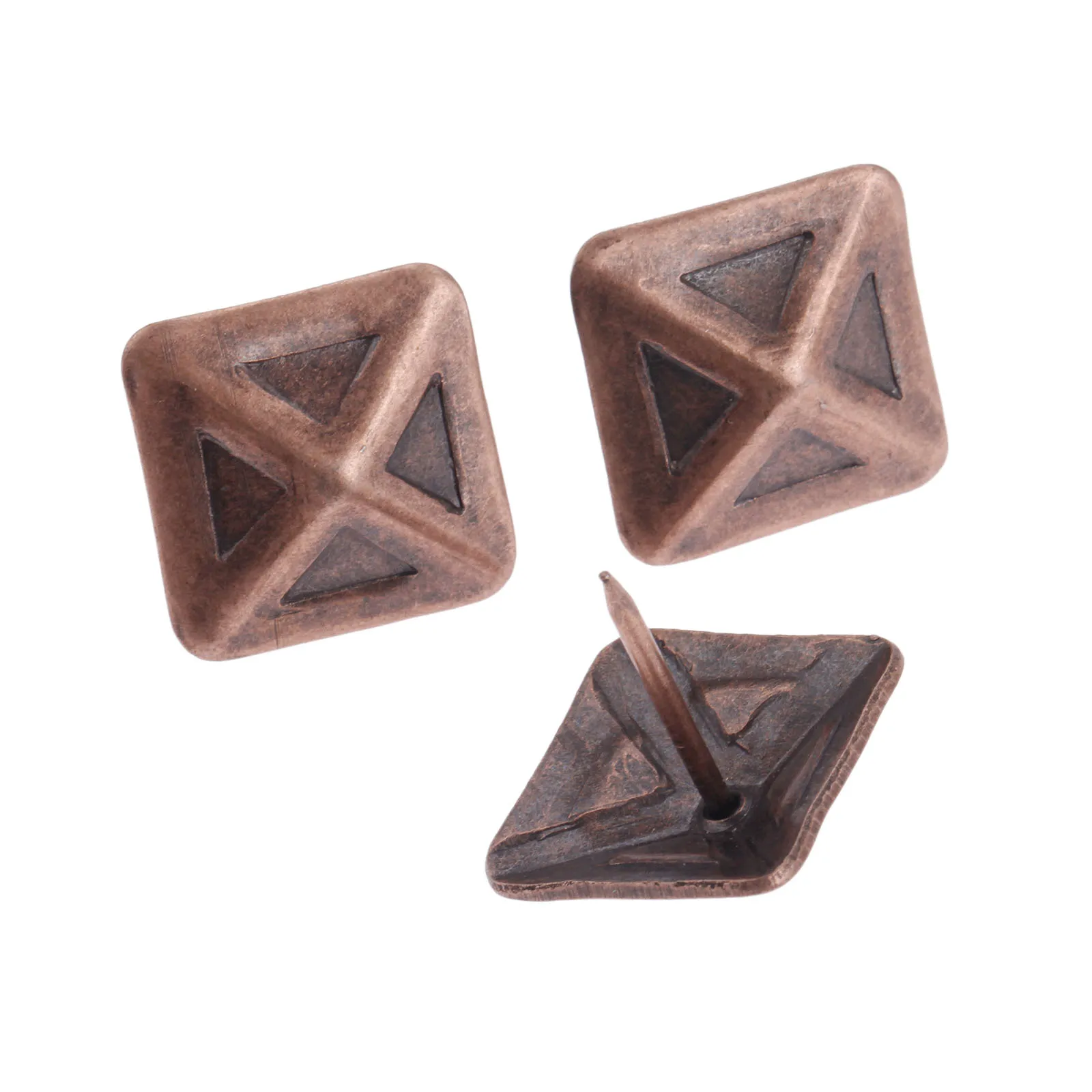 20Pcs 19*19mm Antique Upholstery Nail Tachas Jewelry Gift Box Door Sofa Furniture Decorative Tack Stud Pushpin Red Bronze
