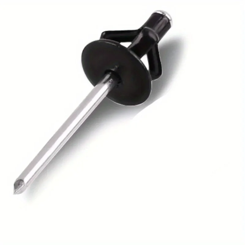 Rivets And Fasteners Rivets And Screws 50pcs Black Painted Aluminium Trifold Blind Rivets Large Flange Rivets Aluminium Bulb Blind Rivet Car Inner Decor Dia 3/16