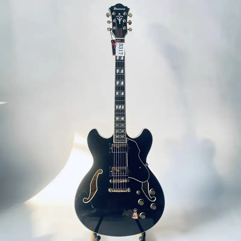 

Genuine&Original IBANEZ AS153 Semi Hollowbody Jazz Guitar Black Color Body Ebony Fingerboard Handmade Frets Stock Items