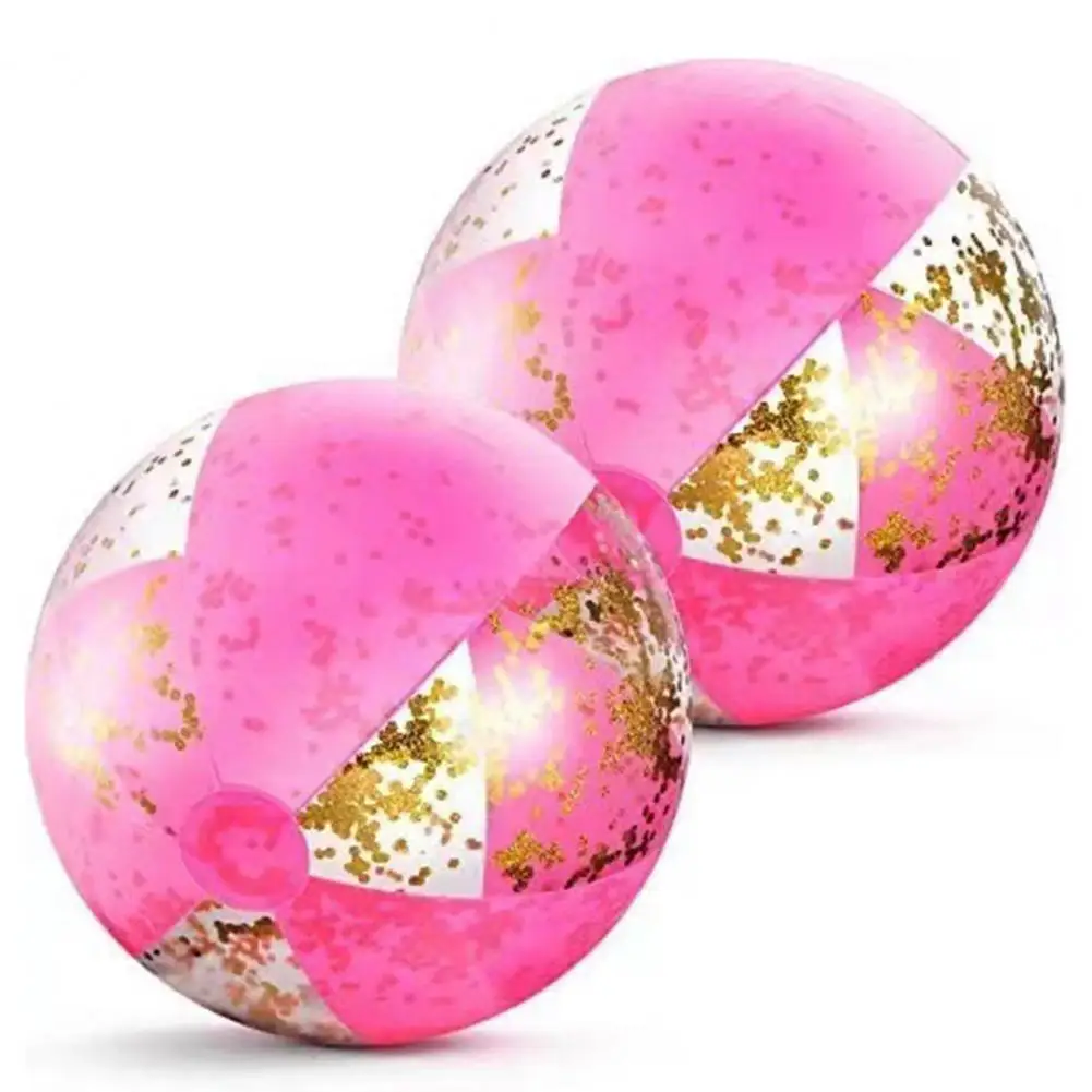 Glitter Inflatable Beach Ball Set Pump Sparkling Pool Toys Kids Toddlers Summer Parties Sand Play Water Fun water toys inflatable water toys inflatable ball toys inflatable swimming pool toy