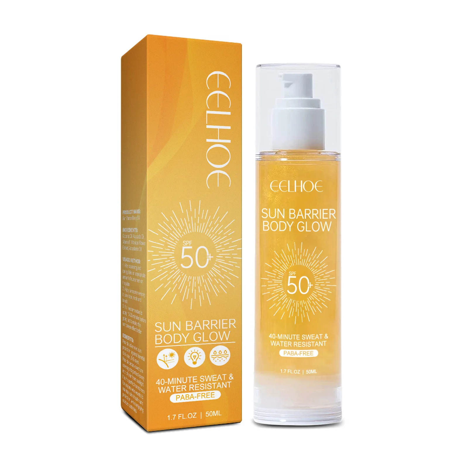 EELHOE Sunblock Spf 50 for Face Skin Care Moisturizing Face Repair Skin Barrier Oil Control Non-stick Anti Sun Protection Cream