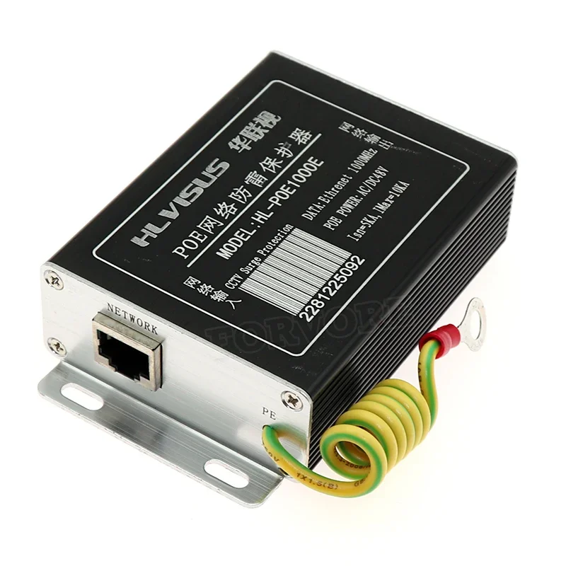 POE RJ45 SPD Network Monitoring Camera Lightning Arrester 1000m Network Port Signal Surge Protector Protection Thunder Preventer