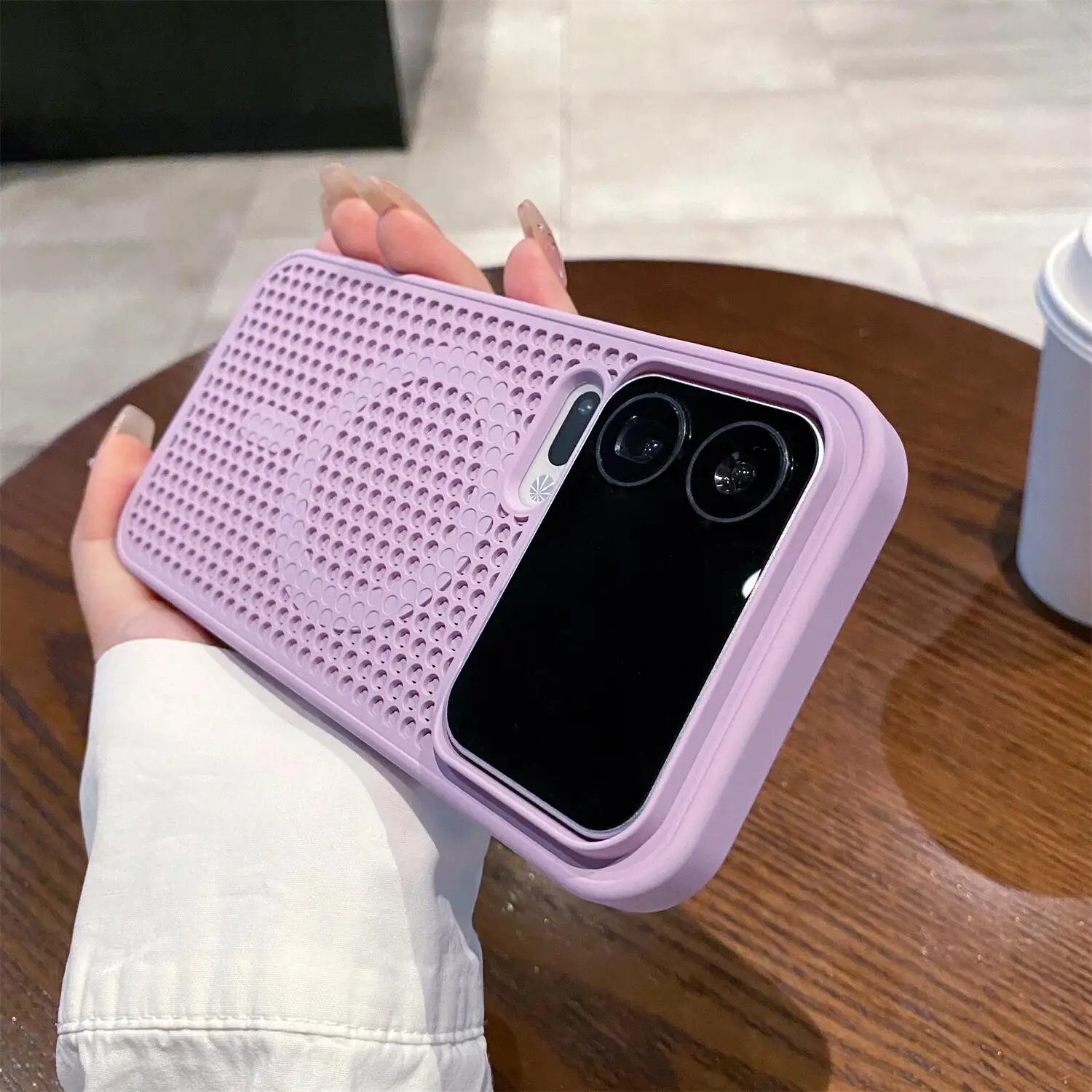 Honeycomb Mesh Heat Dissipation Phone Case with Magsafe Magnetic Hard Back and Silicone Cover