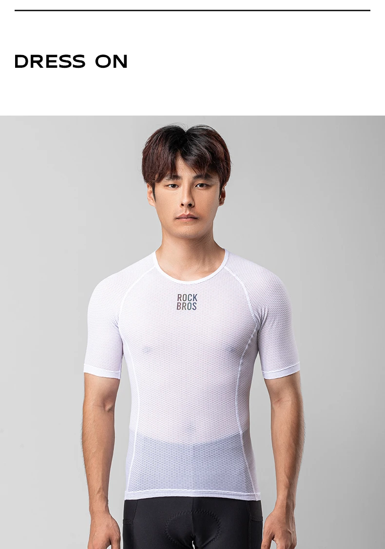 ROCKBROS Sommer Herren Fahrrad-T-Shirts Atmungsaktiv Schnelltrocknend Bike Kurzarm-Tops Sport MTB Rennrad Kurzarm-Basis-Shirts für Männer – Detail 8