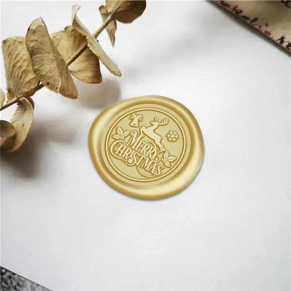 

Christmas Wax Seal Stamps Head With Wooden Handle Retro Tools Invitation Party Sealing Santa DIY Craft Claus Brass Envelope K1R6