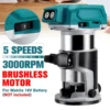 30000PRM Brushless Woodworking Electric Trimmer Cordless Trimming Machine Wood Slotting Milling Carving for Makita 18V Battery 1