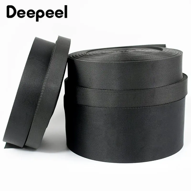 5Meters 10-100mm Nylon Webbing Black Shoulder Bag Strap for Pet Collar Band Luggage Belt Backpack Ribbon DIY Sewing Accessories