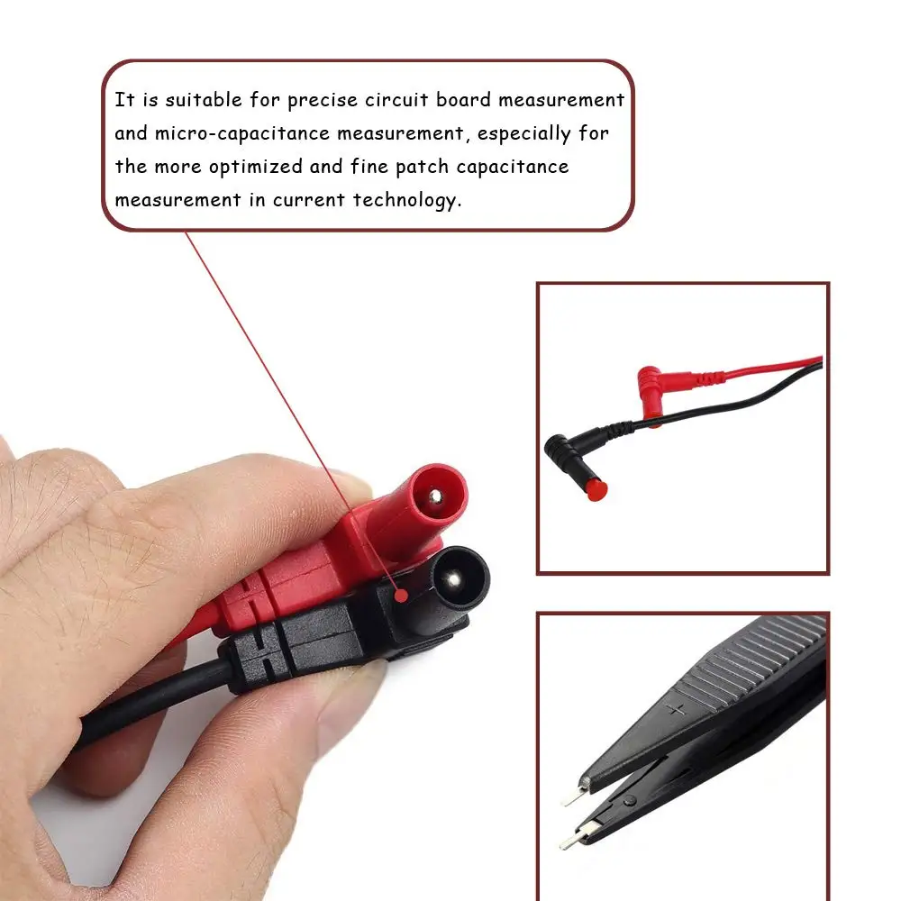 2PCS SMD LCR 칩 테스트 클립 커패시턴스 인덕터 저항 테스트 클립 미터 리드 프로브 멀티 미터 핀셋