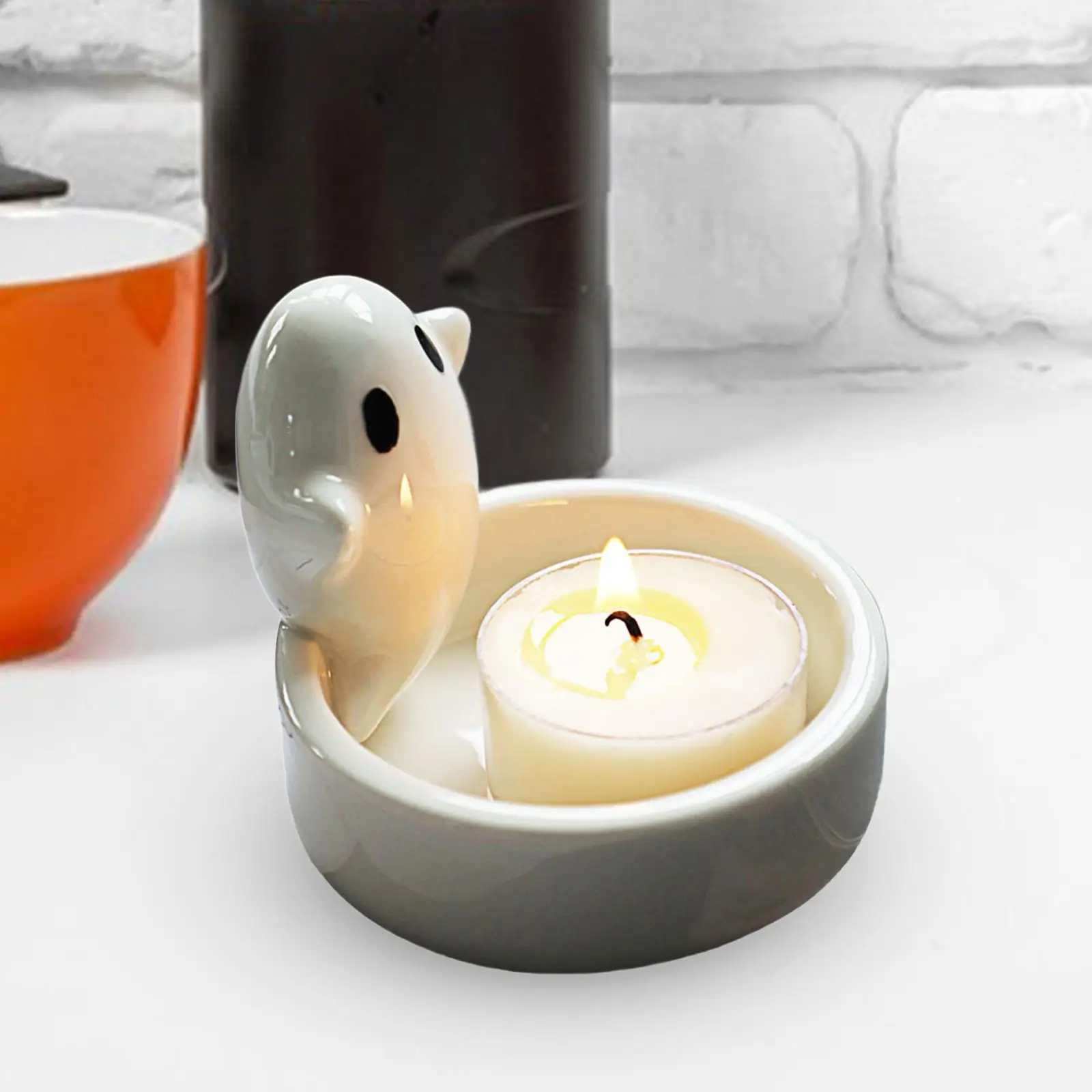 Ghost Candle Holder Nordic Style Ornaments Modern Tealight Candle Holder for Bathroom Housewarming Gifts Home Party Anniversary